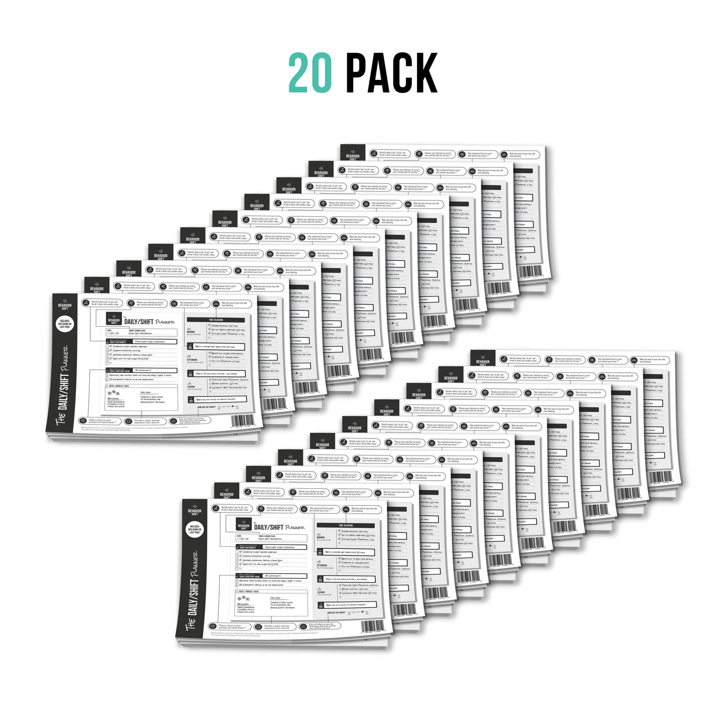 20 Pack Team Bundle & Save - The Daily/Shift 13-Week Tear-off Desktop Planner - FREE SHIPPING