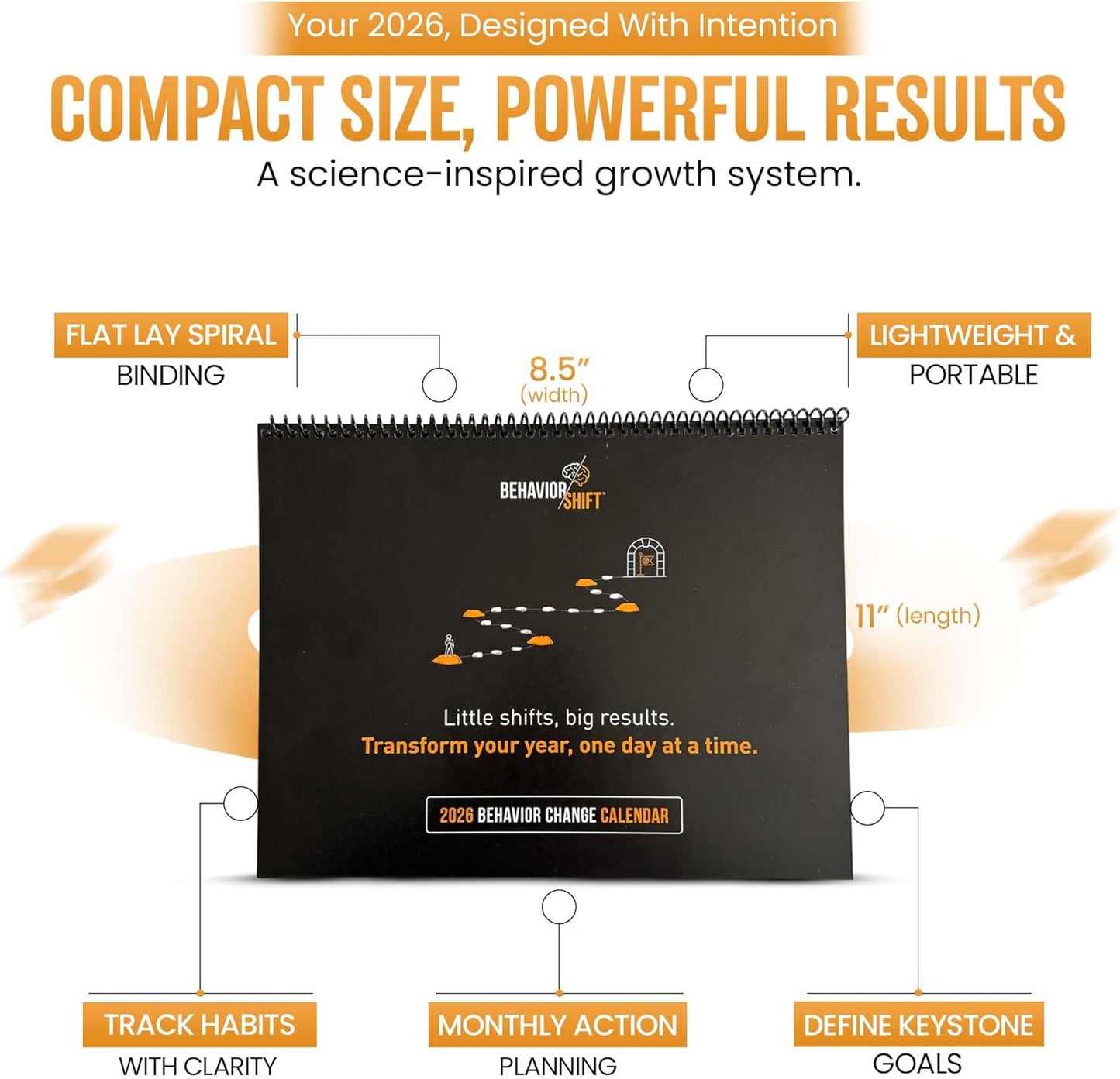 The Behavior Shift 2026 Goals Calendar | 365-Day Life Planner