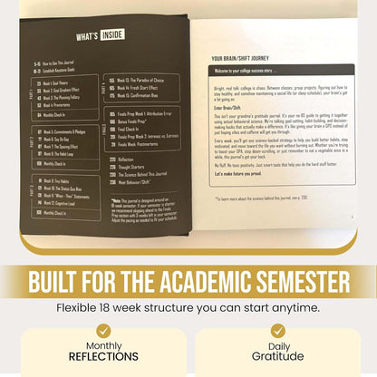 The Brain Shift Journal: College Success Edition | 18 Week Transformational Goal Journal for University & Grad Students