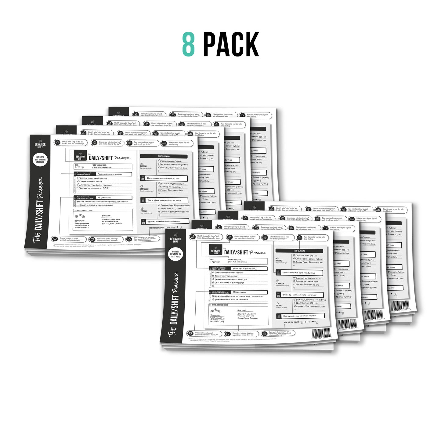 8 Pack Team Bundle & Save | The Daily/Shift 13-Week Tear-off Desktop Planner (FREE SHIPPING)