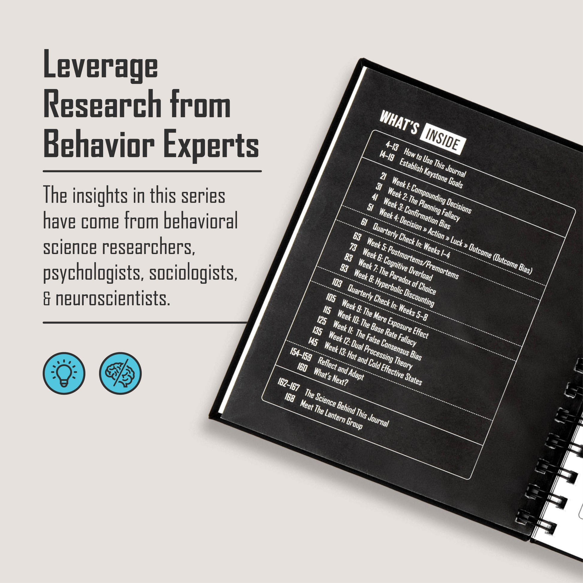 Undated 13-week planner combining psychological insights and habit formation tools to drive goal success