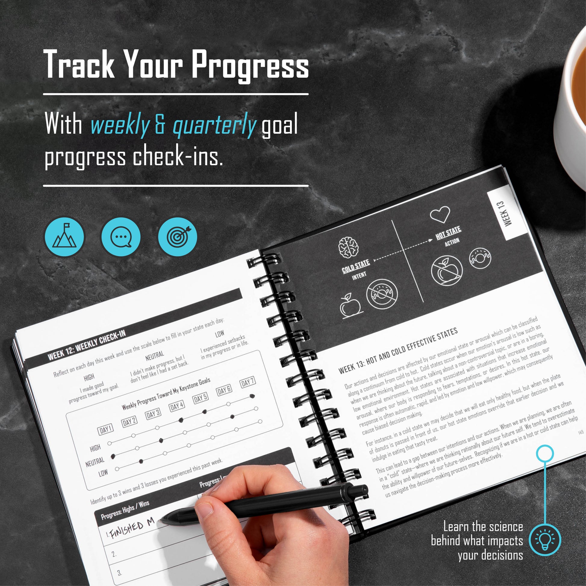 Daily journaling tool incorporating behavioral insights to help you unlock, leverage, and maximize your potential