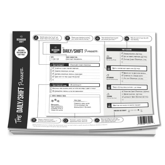 13-week tear-off planner using cognitive theory and time-blocking to boost daily productivity and habit formation