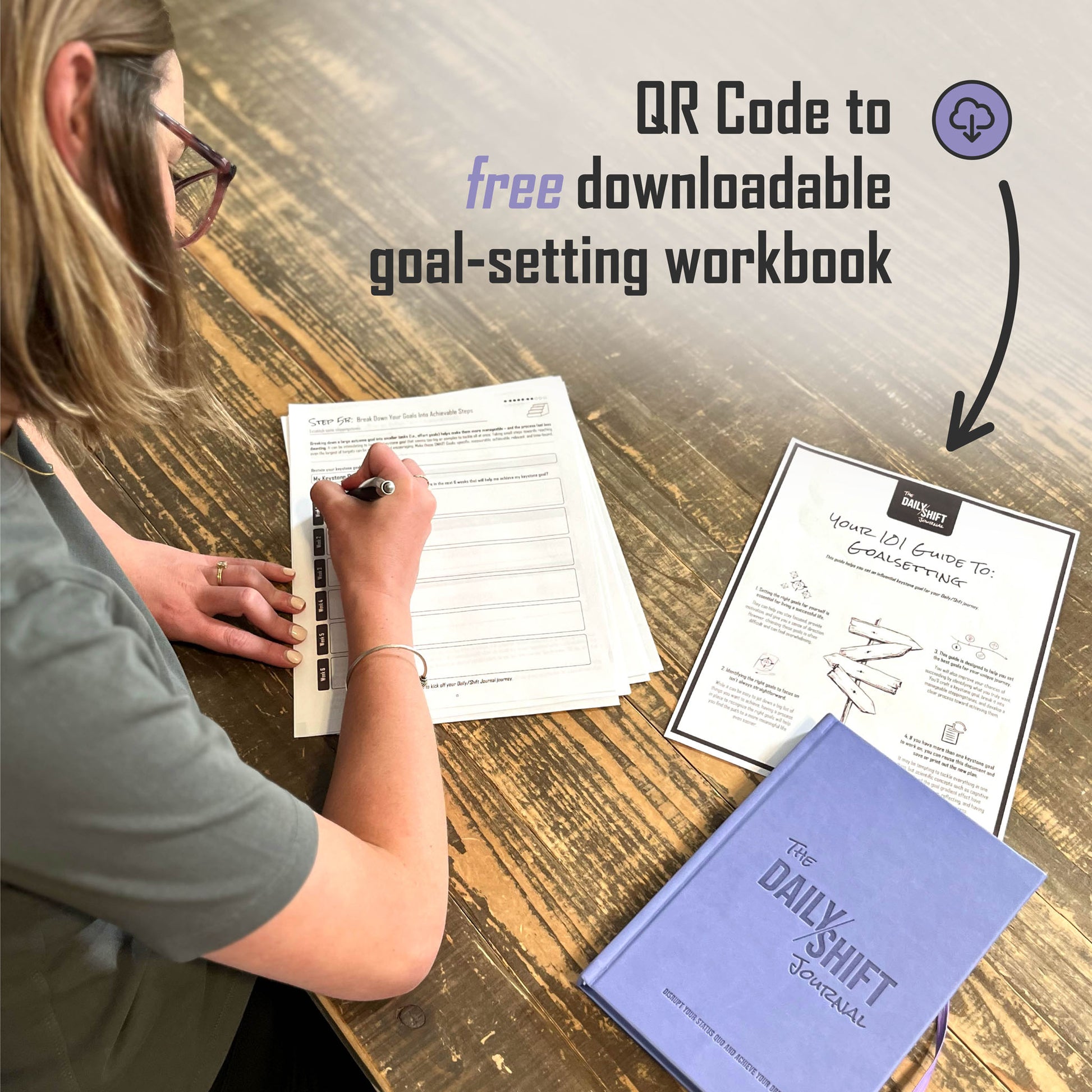 Structured daily journal for personal development, focusing on habit formation, goal alignment, and progress tracking