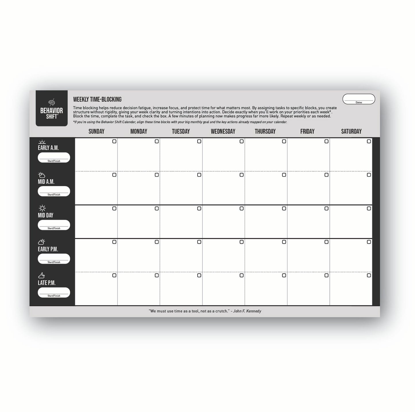 FREE DOWNLOAD - Weekly Time Blocking Tool