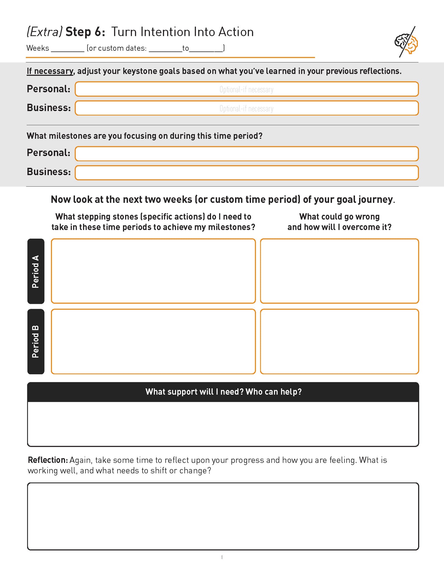 Free Download: Goal Shift for Business - Turn Intention Into Action Printable Sheet