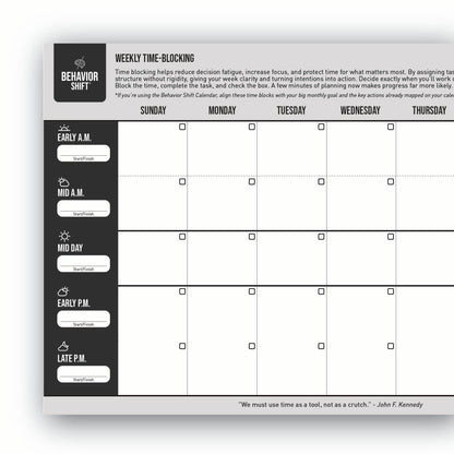 FREE DOWNLOAD - Weekly Time Blocking Tool