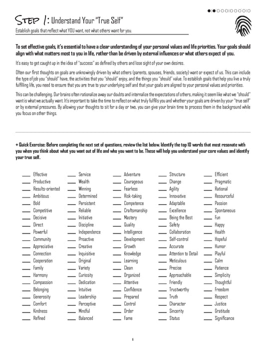 Behavior Shift Goal Guide: Understanding Your True Self - FREE DOWNLOAD